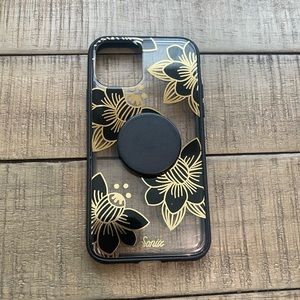 iPhone 11 Pro Sonix Case Black & Gold Flowers